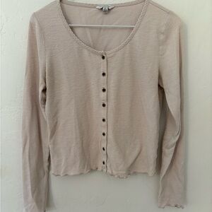 Lucky Brand Beige Button-Down Shirt